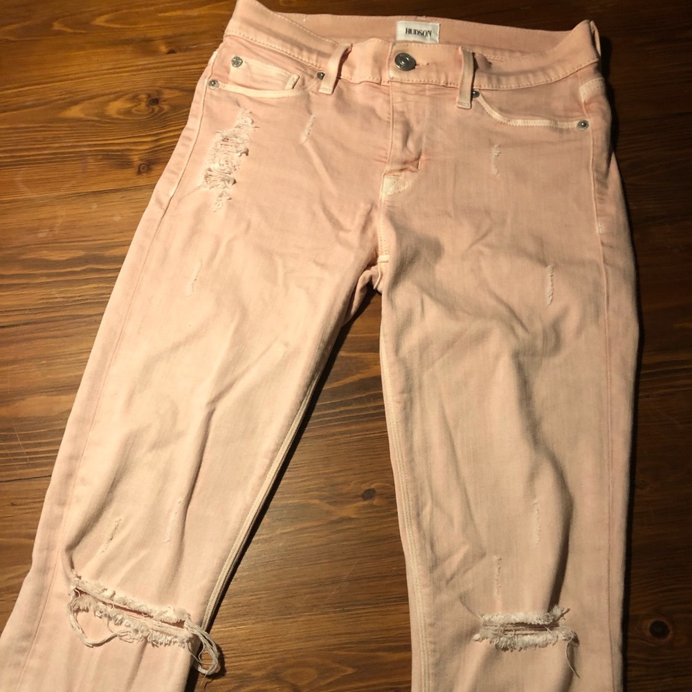 Hudson distressed straight leg jeans size 26